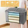 3x Clothes Quilt Storage Bag Blanket Closet Sweater Ziped Organizer Box Sorting Clothes Cabinet Grey