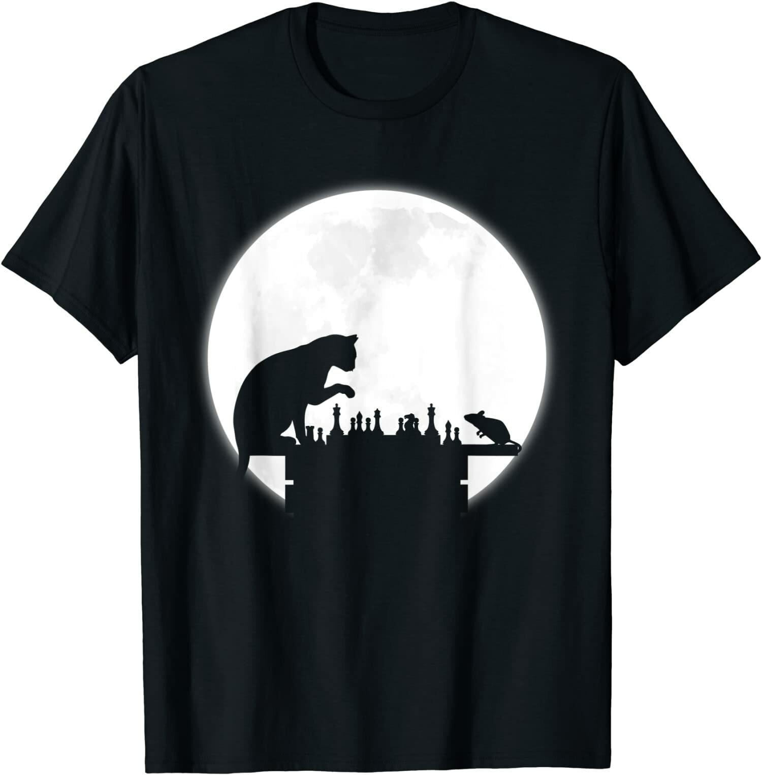 NEW LIMITED The Chess Board - The Cat, The Mouse And The Full Moon T-Shirt XL