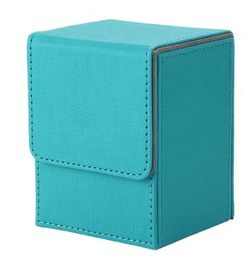 Venssu Deck Case Trading Card Case Vertical Magnet PU Leather 100 Pieces Sleeve Compatible Pokemon Duema Various Card Game "Yu-Gi-Oh! BOX" (Blue)