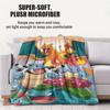 Klassische Pokemon-Entwicklungslinie Druck Fleece-Kuscheldecke für Fans Qualität Weich Warm Decke für Reise Picknick Zuhause für Mädchen Jungen
