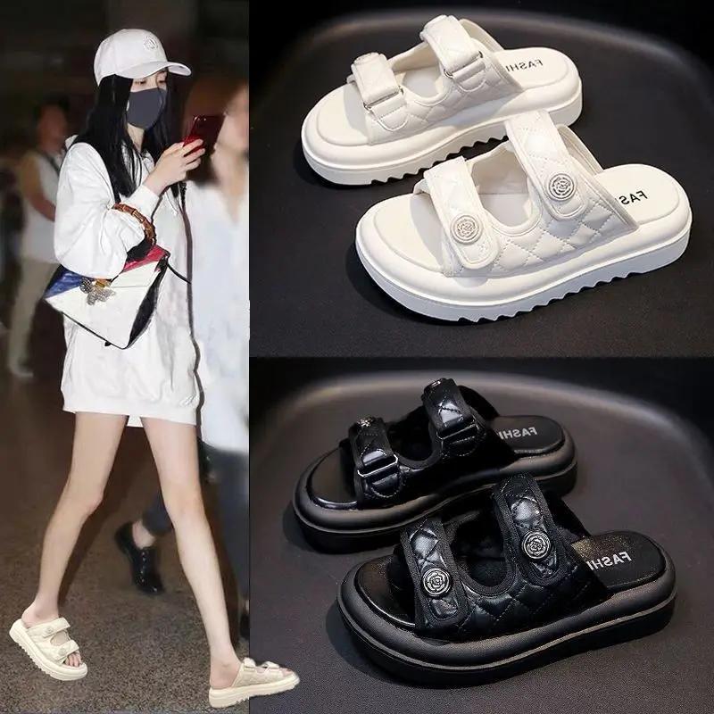 Fashion Shoes for Women Rubber Fashion Platform Slides Thick Woman Slippers Top Designs Chic and Elegant Easy Wears New Casual Sandals