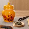 Tea Canister Porcelain Ginger Jar with Lids Flowerpot Can Desk Storage Pots Temple for