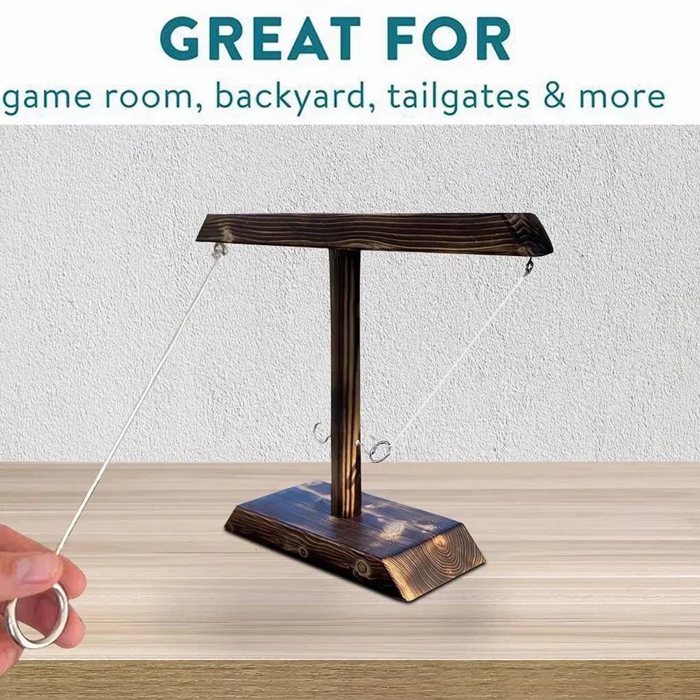 Non-Toxic Ring Toss Games For Kids Adults Home Party Drinking Games Fast-Paced Handheld Wooden Board Games S Ladder Bundle Outdoor Bars