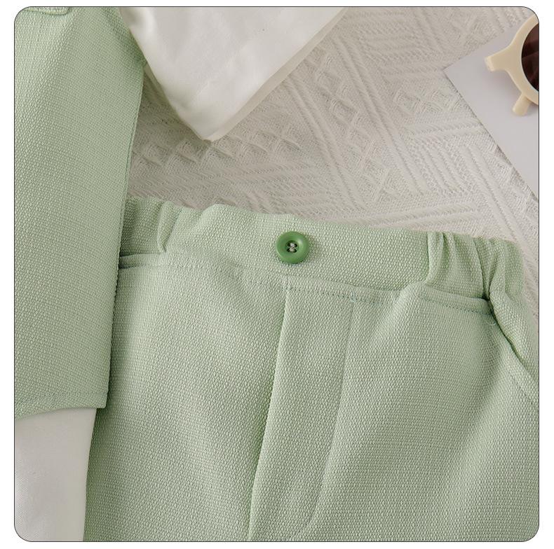 Baby Boys' Summer Gentleman Three-Piece Outfit: Short Sleeve, Shorts, and Vest Set