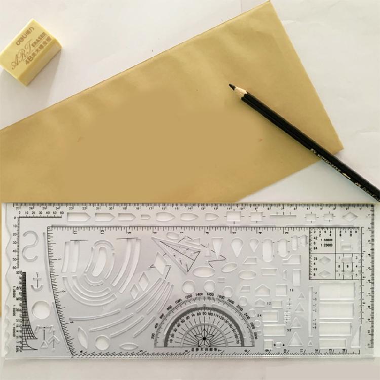 Strumento di Misurazione per Stencil Righello da Disegno Righello Durevole in Resina K Modello da Disegno Militare