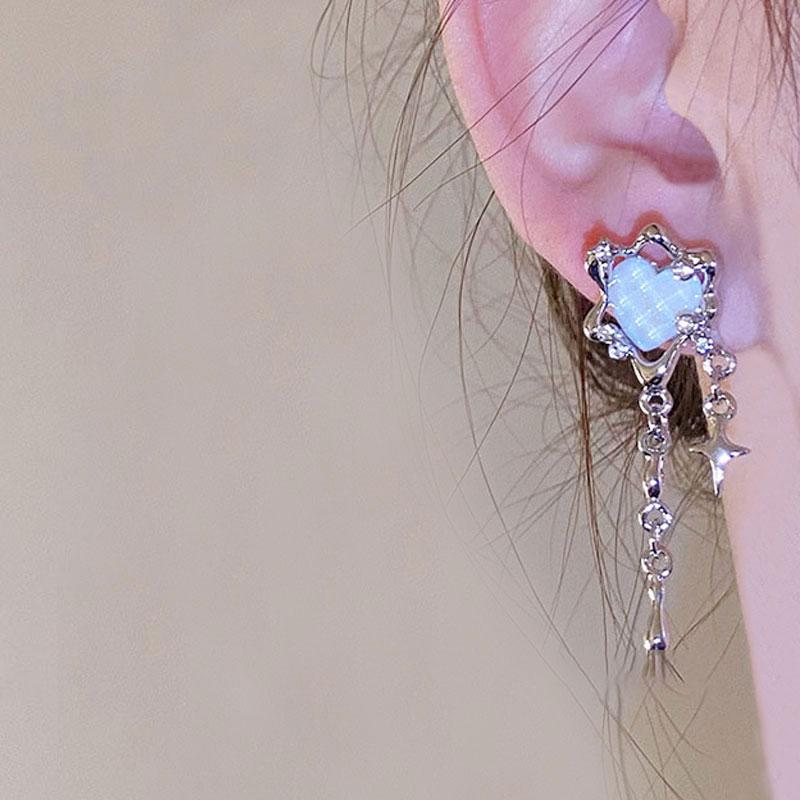 New Sweet Cool Wind Love Tassel Star Earrings Women Design Senior Sense Of Fashion Personality Earring Party Jewelry Gifts