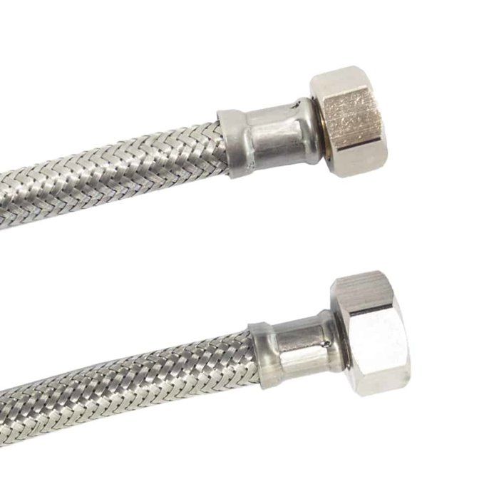 Flexible Inox Sanitaire DN8 3/8" x 1/2" - 1500mm Eau Potable