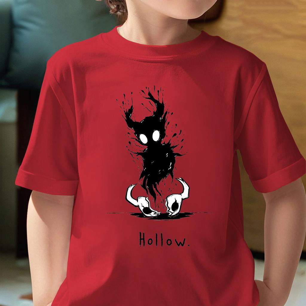 Hollow Knight Silksong Printed Kids Tshirt Summer Crew Neck Short Sleeve Tee Boys Clothes Casual Anime Tops Childrens Clothing