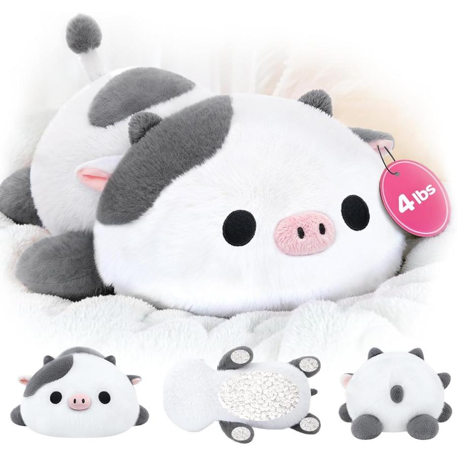 

Weighted Cow Plush Animal 4.0 Lbs designed for plus Adults 23 Inch Stuffed Animal in Gentle Gray Calming Weighted Toy designed for Anxiety Relief Gr United States
