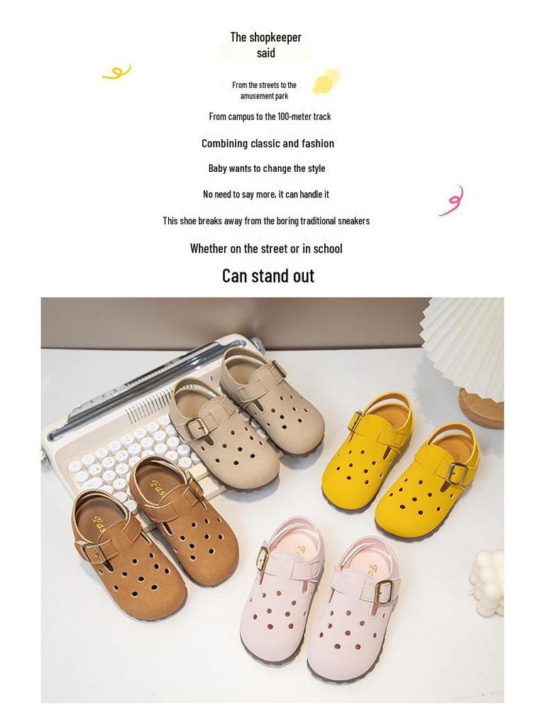 Children's 2025 Spring/Summer Crocs: Soft-Soled Sandals for Boys and Girls, Baby and Toddler Walking Shoes.