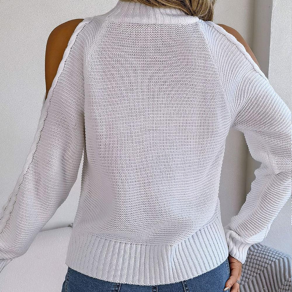 Maglione pullover lavorato a maglia a maniche lunghe con collo