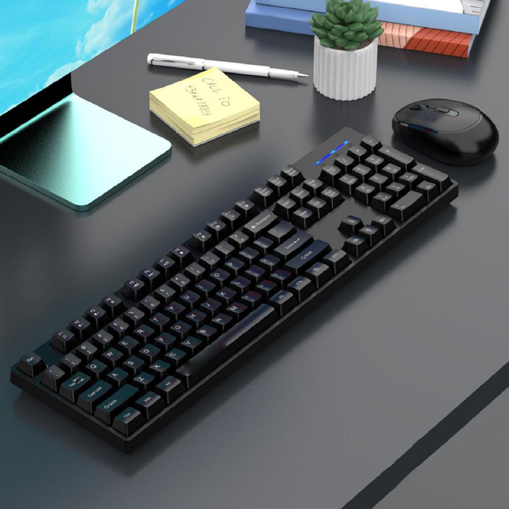 Wireless Keyboard and Mouse Combo 2.4 4 Keys Keyboard with Wireless Ergonomic Mouse for Computer PC