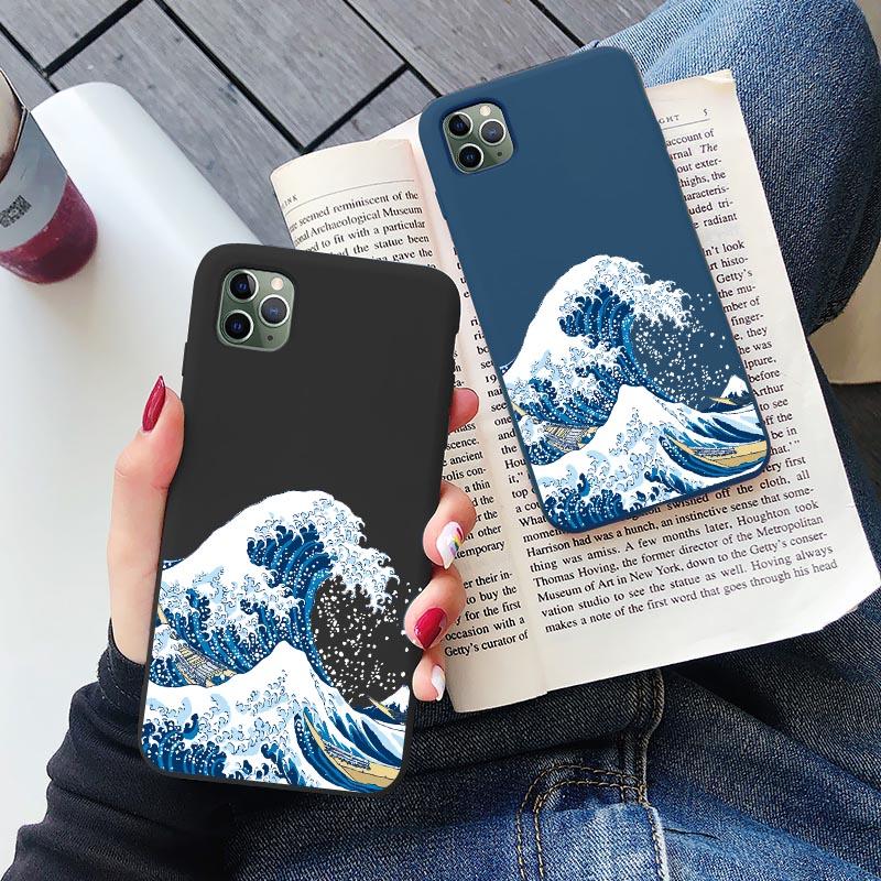 Anime Kanagawa Big Waves Ocean Wave Phone Case For iPhone 16 15 14 11 12 13 Pro Max Mini X XS XR 7 8 Plus SE Shockproof Cover