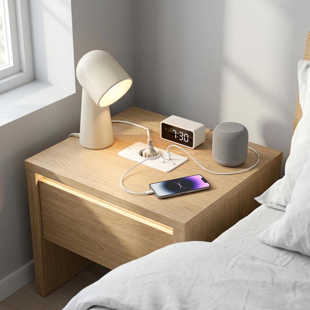 Prese di Corrente a Incasso con USB C e USB A, Prese da Tavolo a Filo con Cavo di Estensione per Mobili Scrivania