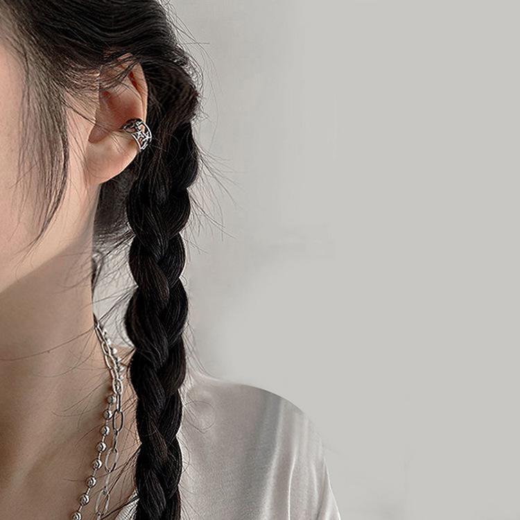 Boucles d'oreilles et manchettes d'oreille circulaires minimalistes unisexes coréennes hip-hop en acier titane