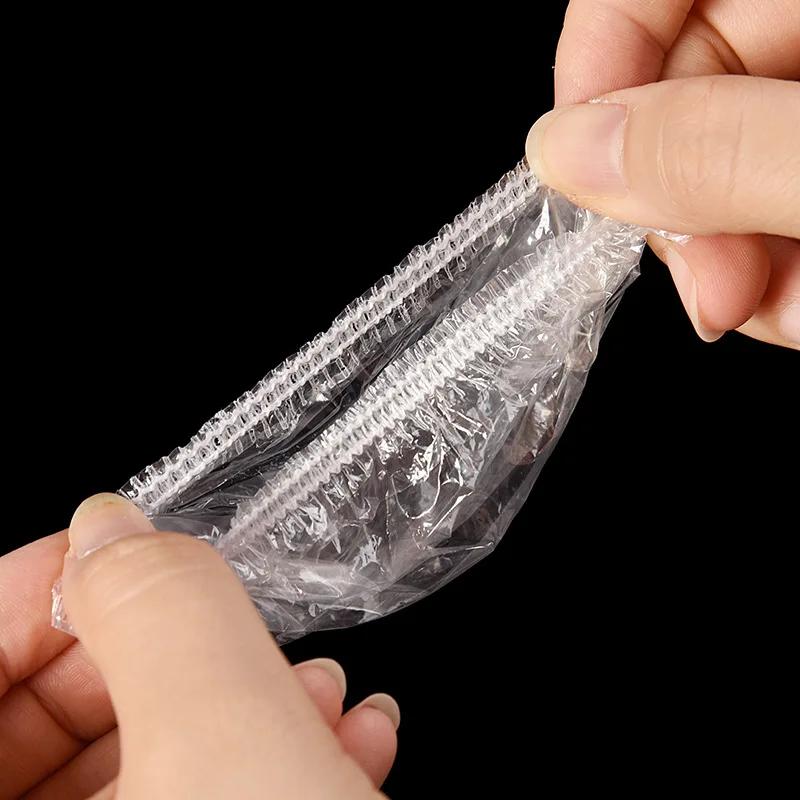 100Pc/lot Disposable Hair Earmuff Dye Transparent Elastic Shower Hair Dye Protection Tool Shield Waterproof Earpack Plastic Wrap
