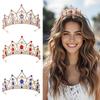 European Style Wedding New Style Tiara Inlaid with Rhinestone Crystal Bridal Round Alloy Inlaid Diamond Crown Baroque