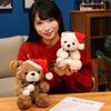 Cute Bear Plush Toy Christmas Dress Up Teddy Bear Scarf Hat Dress Up Comfort Doll To Give Children Birthday Gifts