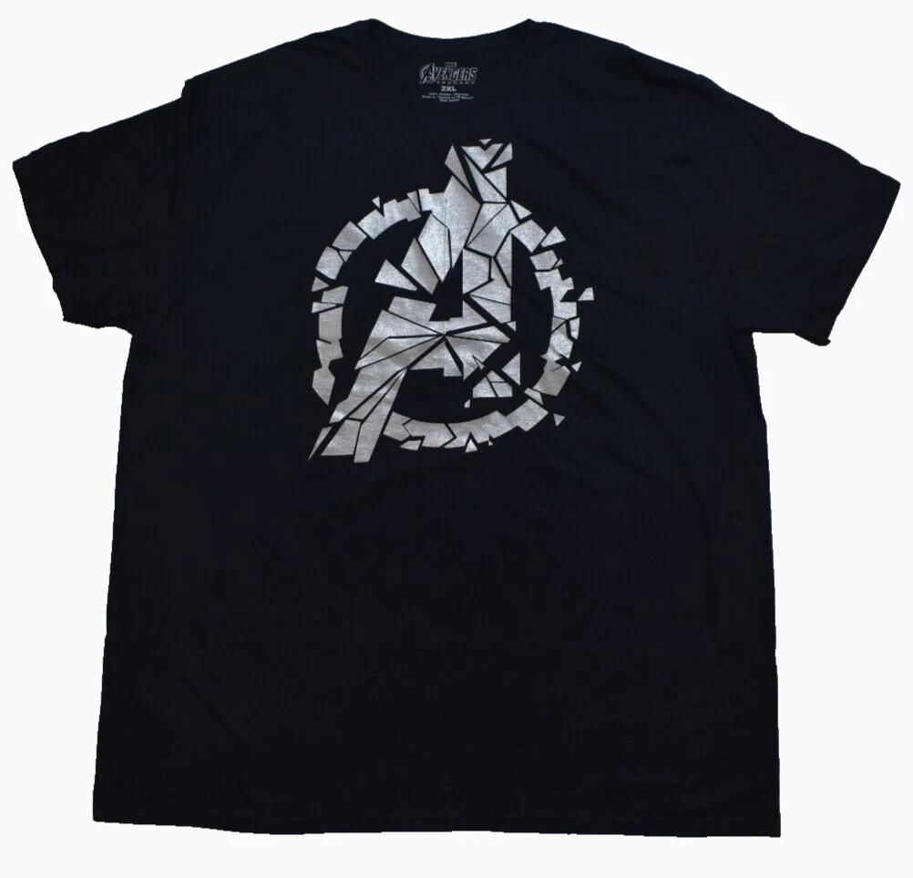 

Marvel Mens Avengers Endgame Shatter Logo Black Shirt New 2XL S