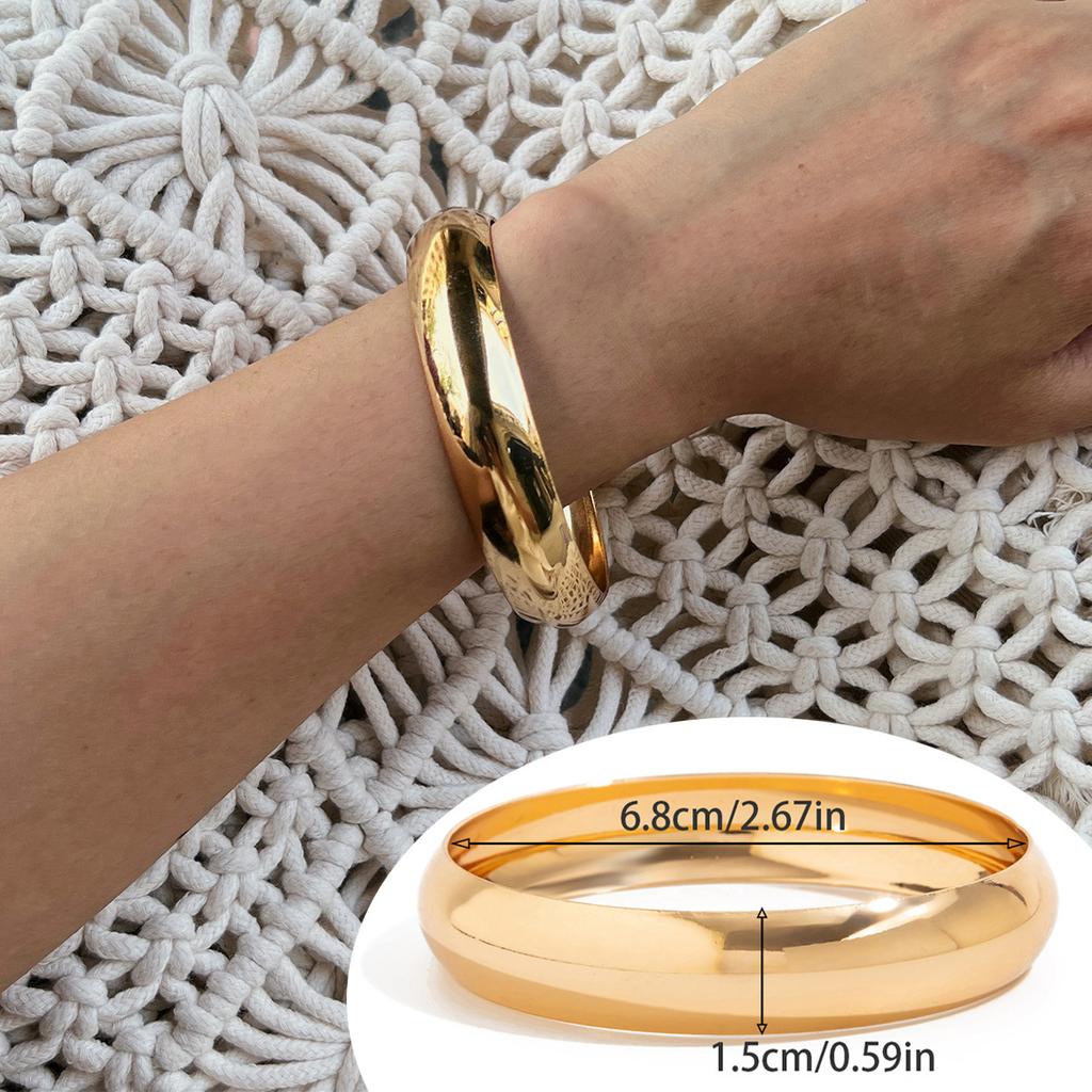 Exaggerated Wind Smudged Acrylic Resin Wide Bracelet, Fashionable Texture Metal Glossy Bracelet For Women