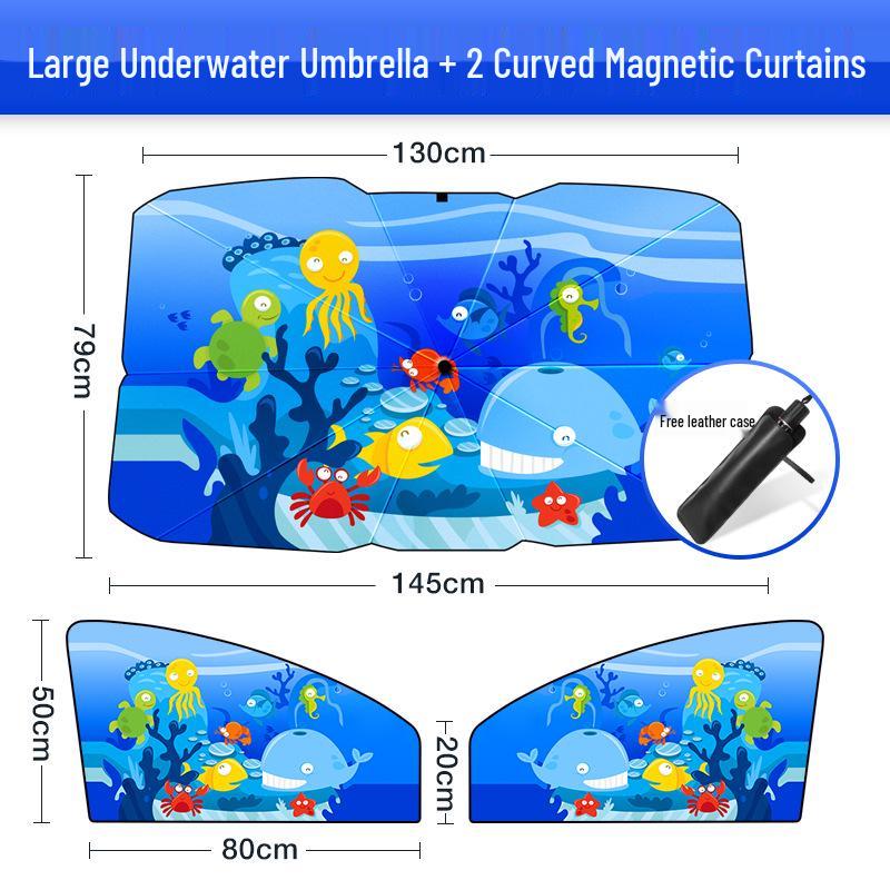 Cartoon Car Sunshade Umbrella for Front Windshield - Heat Insulation Protection