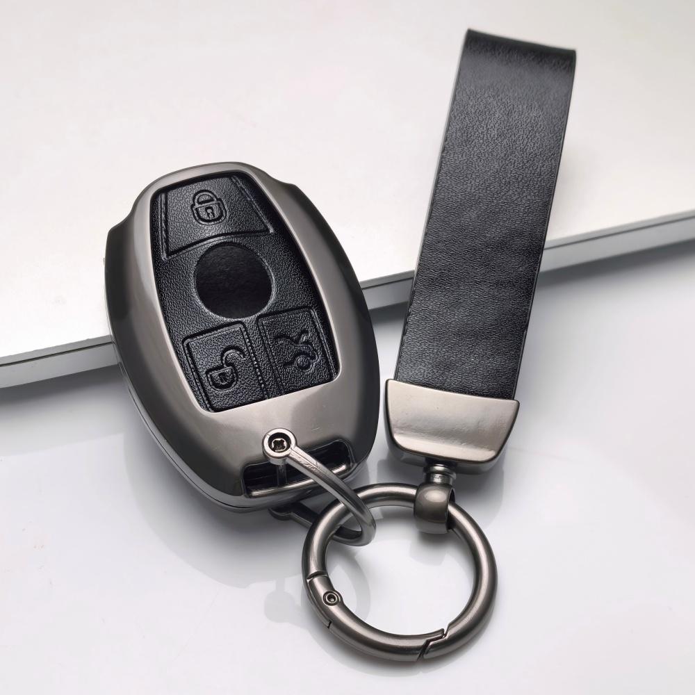 Zinc Alloy Leather Car Samrt Key Fob Case Cover For Mercedes Benz A B C E S G Class W204 W205 W212 W213 W176 W177 Glc Cla Amg