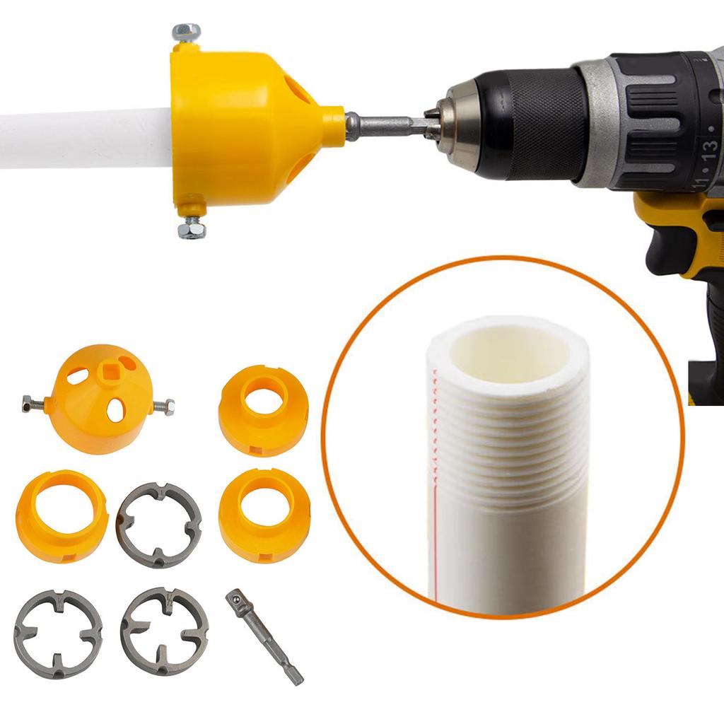 8dílná sada na závitování vodních trubek Výrobník závitů převádí vrták na univerzální nástroj na závitování trubek pro různé velikosti