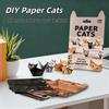 50 / 100 Folhas Gatos e Cachorros de Papel para Montar Kit de Origami Gatos e Cachorros de Origami 3D com Linhas Pré-Marcadas Artesanato para Decoração de Mesa, Presentes