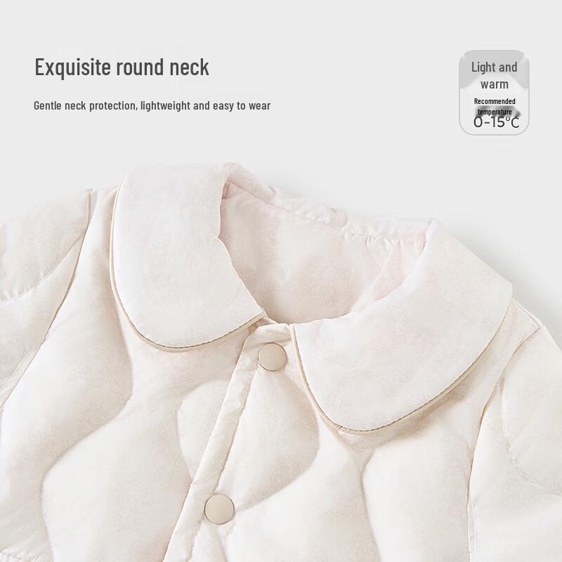 TONGTAI Baby Girl Thickened Duck Down Lapel Jacket 110cm