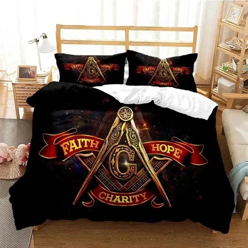 Comforter 3D Print Masonic Freemason Illuminati Bedding Set Double Twin King Comforter Boys Girls Adults Bedroom