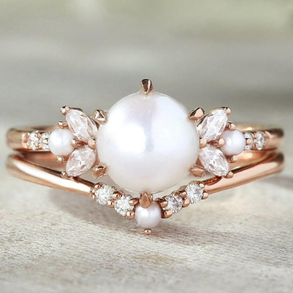 Luxury Ins New High-value Pearl Ring Female Ice Queen Big Pearl Design High-end Jewelry Ring