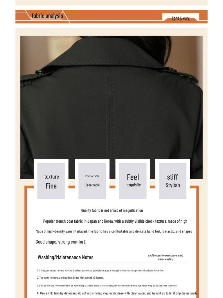 Temperamental Women's Mid-Length Trench Coat - Spring/Autumn 2025 British Style in Ink Green