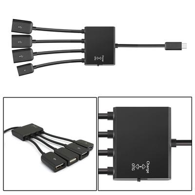 Acasis H032 Tablet PC 1.5A Charging Cable OTG Micro USB HUB 4 Ports USB2.0
