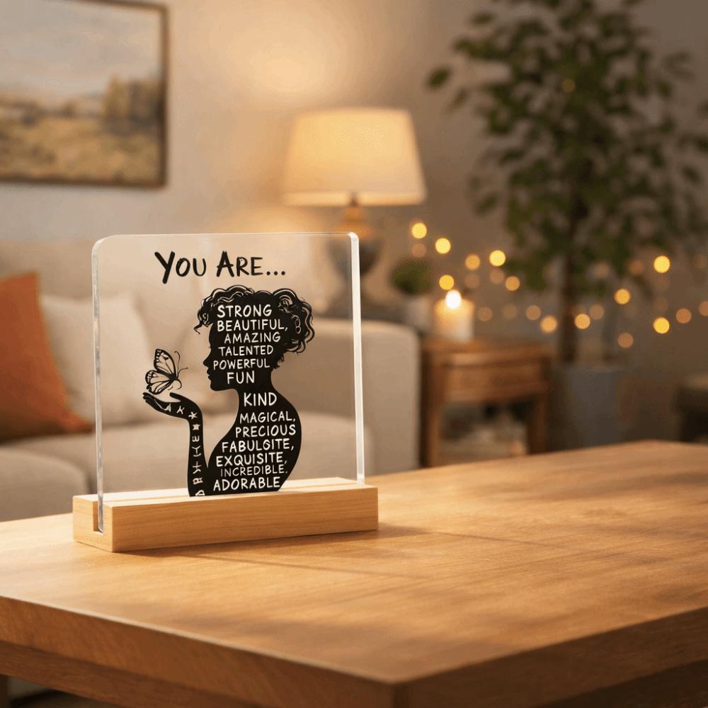 2D Design Inspirational Plaque Acrylic Positive Affirmation Decor Desktop Decoration Home Decor