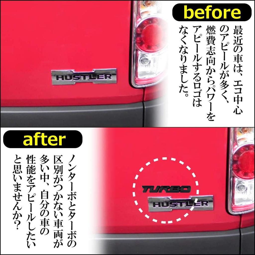 NEGUS Turbo Emblem, Turbo, Car Emblem Sticker, Car Sticker, 0.7 X 5.0 Inches (18 X 129 Mm), Black