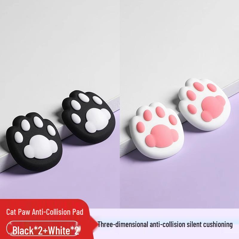 Adorable Cat Paw Silicone Door Handle Cushion Wall Sticker Bumper