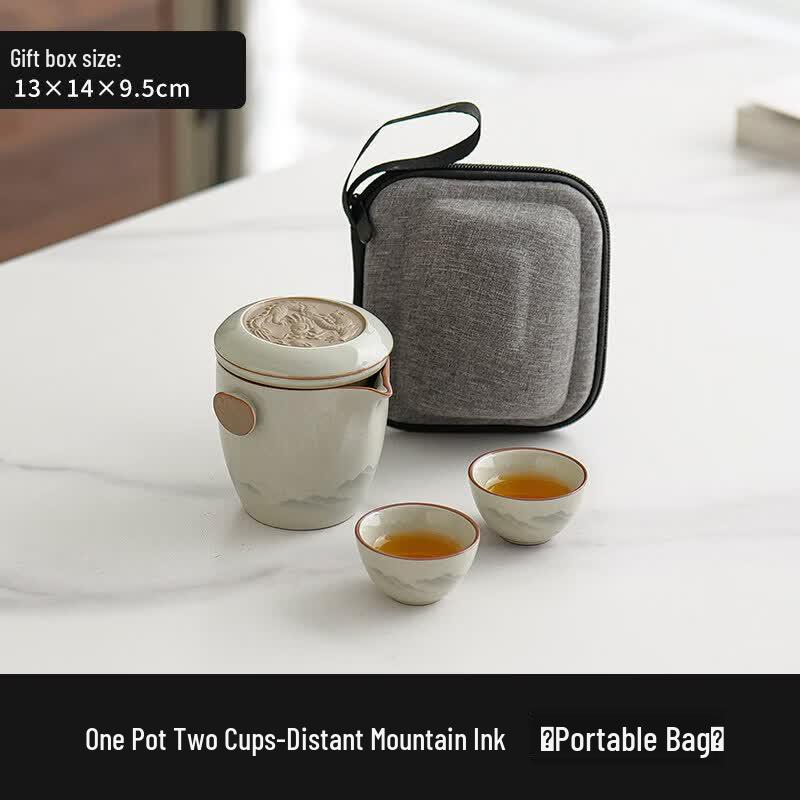 Youluo Ru Kiln Portable Travel Tea Set