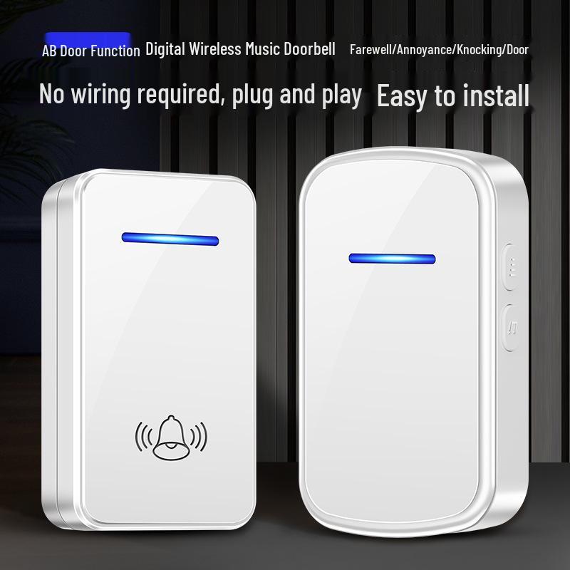 Long-Range Waterproof Wireless Doorbell with Remote and Elderly Care Call Button No