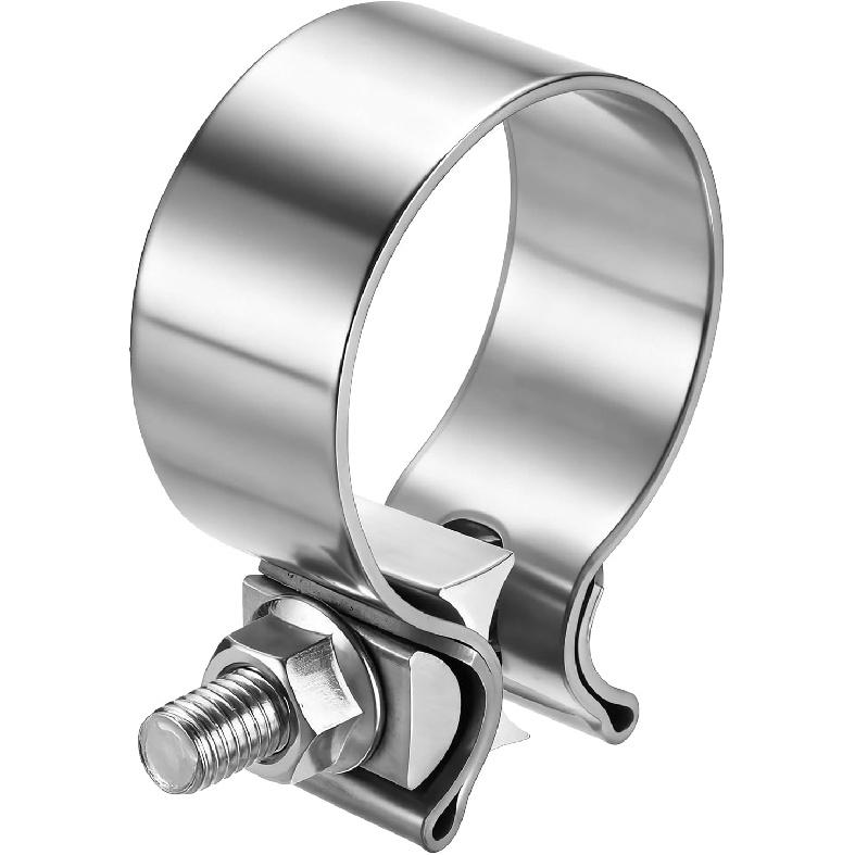 HARFINGTON 410 Stainless Steel Exhaust Clamp 2.48" Butt Joint Narrow Band Muffler Seal Exhaust Narrow Lap Butt Clamps for Pipes Muffler Converters