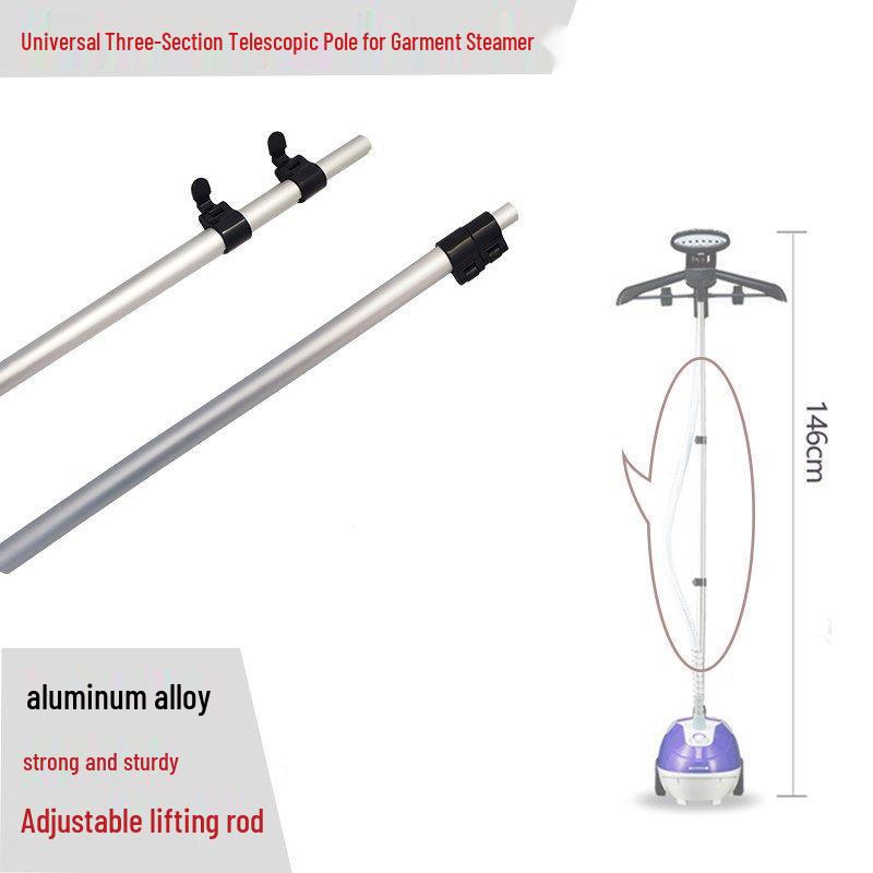 

Universal Garment Steamer with Retractable Stand and Three-Section Metal Rod 0.8L or below