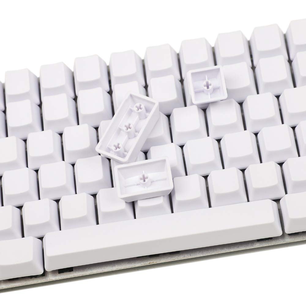YMDK White Black Dolci Thick PBT 84 68 64 Blank Keyset OEM Profile Keycaps for MX Mechanical Keyboards Keychron K2 K6 Keycool Tada68 YD64 (White)