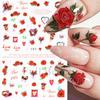 Nail Art Stickers Valentine's Day Romantic Balloon Love Rose English Adhesive Nail Stickers