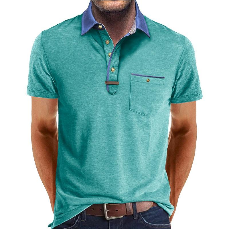 Mens Summer Short Sleeve Polo Shirt Casual Top