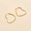 Gold-Plated Light Luxury Zircon-Inlaid Stainless Steel Earrings for Women - Versatile Temperament Ear Hoops
