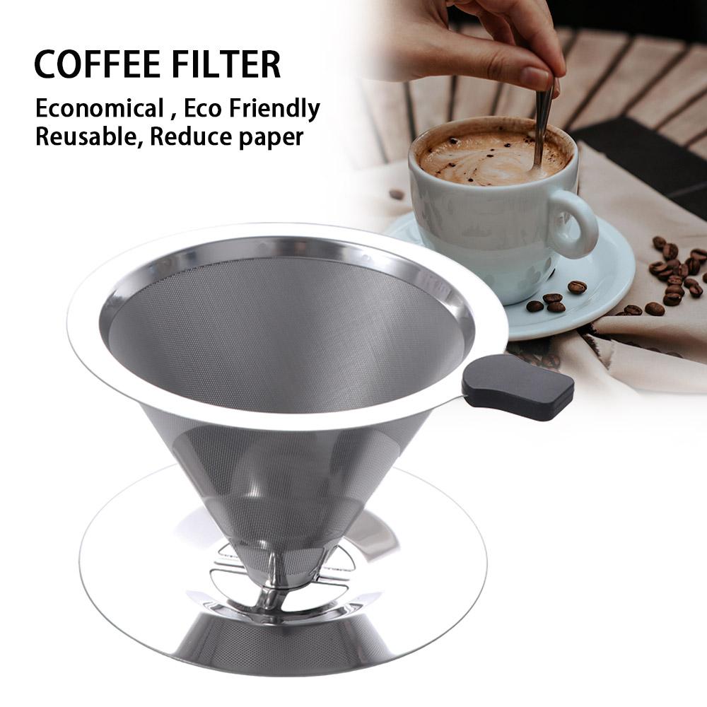 800 Mesh Filter Stainless Steel Coffee Dripper Paper Free Hand Dripping Coffee Maker  Coffee Making