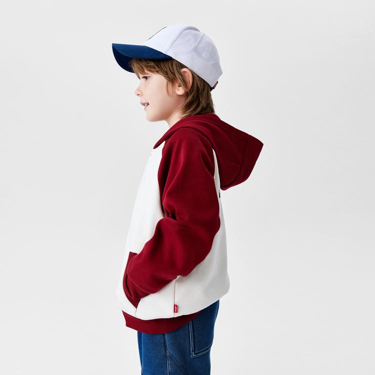 Levis Classic Retro Letter Color Block Hoodie Kids hoodies Herbal-Red LV2442254GS-002