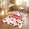 Floral Garden Theme Crystal Velvet Rug Personalized Custom Name Text Soft Floor Mat Home Decor