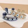 Adjustable Rope Woven Charm Bracelets Stackable Wrap Blue Eyes Bracelet  Jewelry Gift
