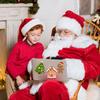 8 pezzi/set Natale fai da te assemblare puzzle adesivi giocattoli carino Babbo Natale albero di Natale calzini adesivi cartoni animati bambini adesivi make-a-face genitore-figlio