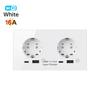 70W Smart Home EU WiFi Dual Socket with Fast USB Charging, Voice Control, Timer, and Power Monitoring